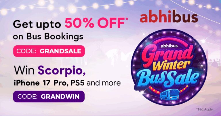 Abhibus Grand Winter Bus Sale is LIVE: Get Up to 50% off and a Chance to Win a Car, iPhones, Gold Coins & more!