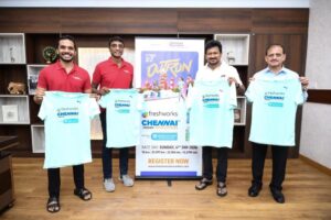 Deputy Chief Minister Thiru Udhayanidhi Stalin unveils official T Shirt for Freshworks Chennai Marathon 2026