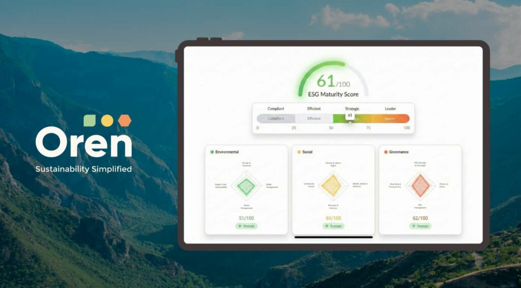 Oren Launches Free, AI-Powered ESG Tool to Help Companies Headstart Their Sustainability Journey Addressing the Need for Accessible ESG Intelligence