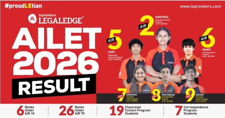 LegalEdge Delivers Big in AILET 2026: 6 Ranks in Top 10 & 26 Ranks in Top 75