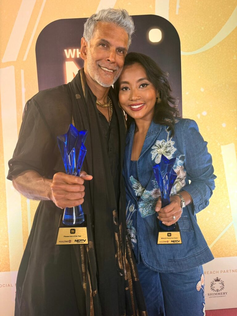 Milind Soman and Ankita Konwar honoured at NDTV Who’s Next 2025 as Fitness Icon of the Year and Millennial Fitness Icon