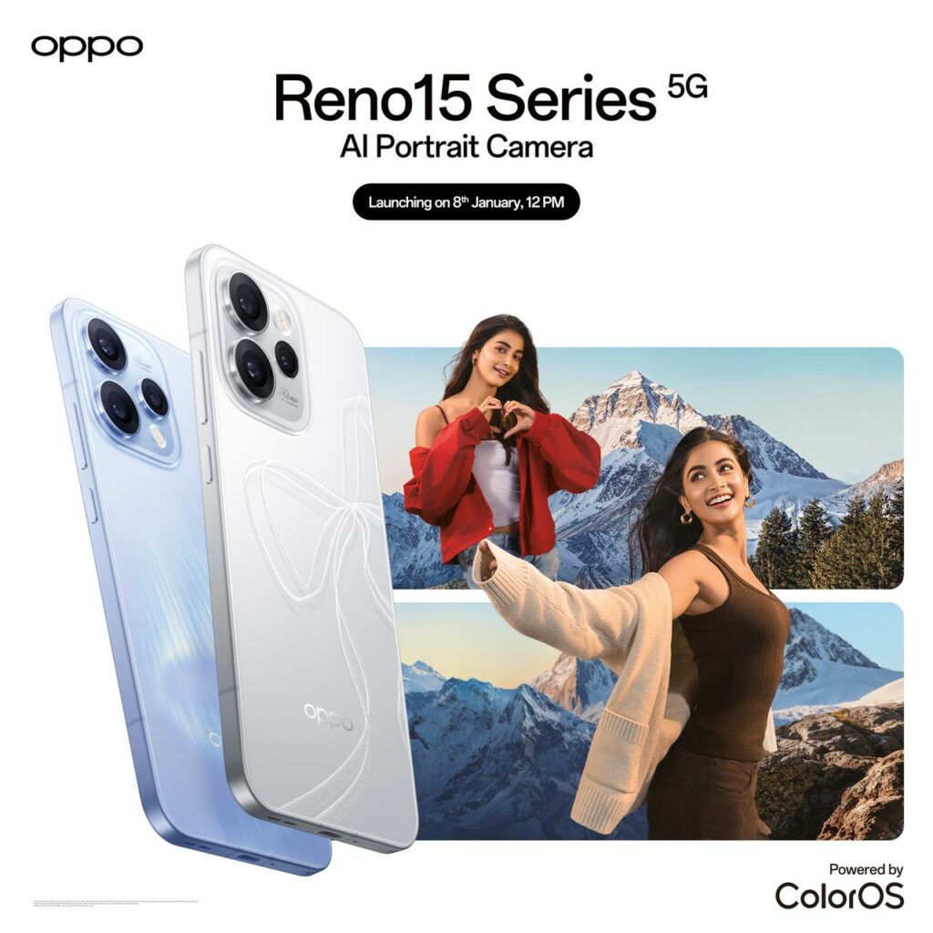 OPPO Reno15 Series with AI Portrait Camera Set to Launch in India on January 8, 2026