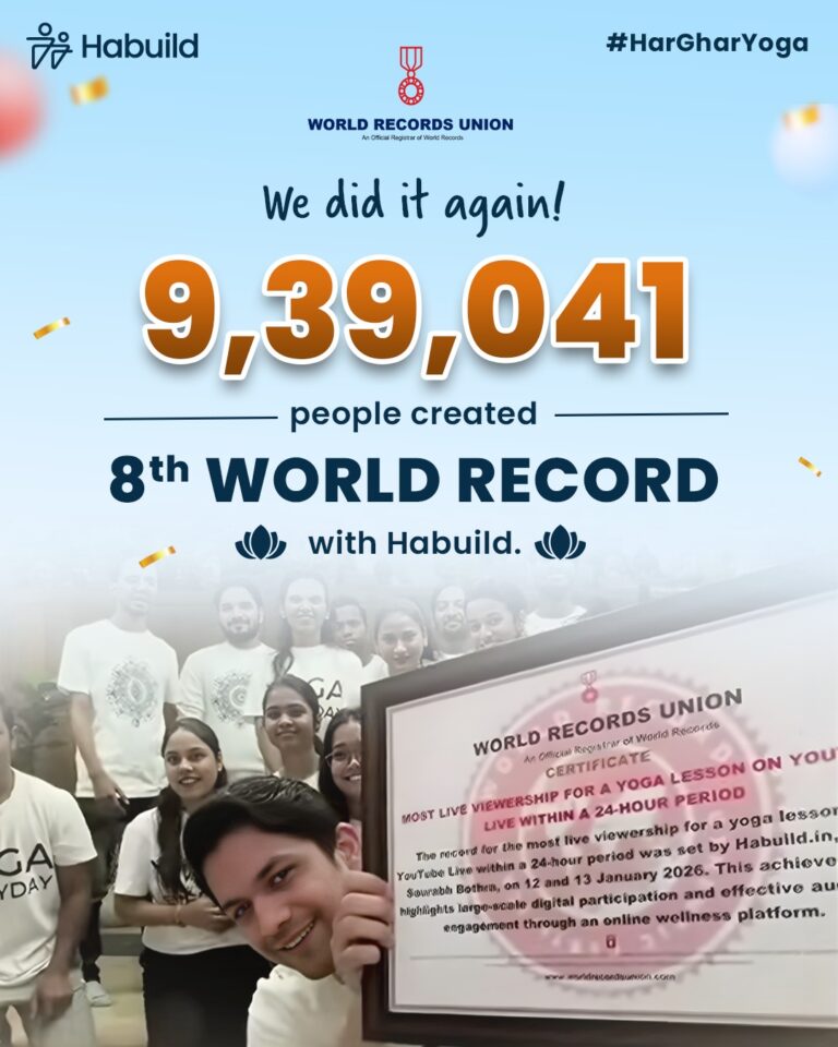 Habuild Achieves 8th World Record for Global Yoga Viewership, Announces Construction of A School Initiative