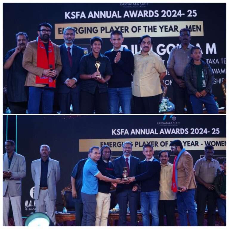 B L Kashyap backed Roots Football Club honoured at inaugural KSFA annual awards 2024–25