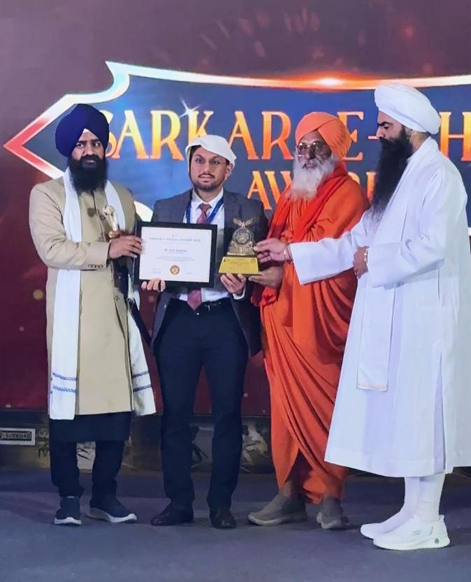 MR. ARSH DHALIWAL, MANAGING DIRECTOR, CGC UNIVERSITY, MOHALI, CONFERRED WITH PRESTIGIOUS SARKAR-E-KHALSA AWARD