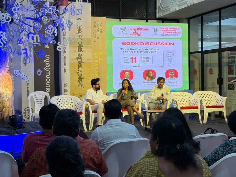 “Pause, Breathe, Grateful, and the Art of Slowing Down” Discussed at Kerala Legislative International Book Festival KLIBF