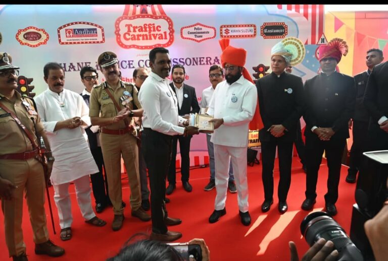 Social Activist Dr. Binu Varghese Honored for Traffic Safety Contributions by Deputy Chief Minister Shri Eknath Shinde