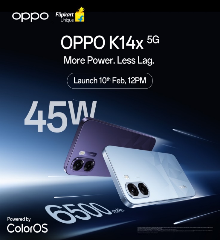 OPPO K14x 5G Set to Launch in India on 10th February 2026 Power, Performance and Smoothness Come Together in the Next K Series Smartphone