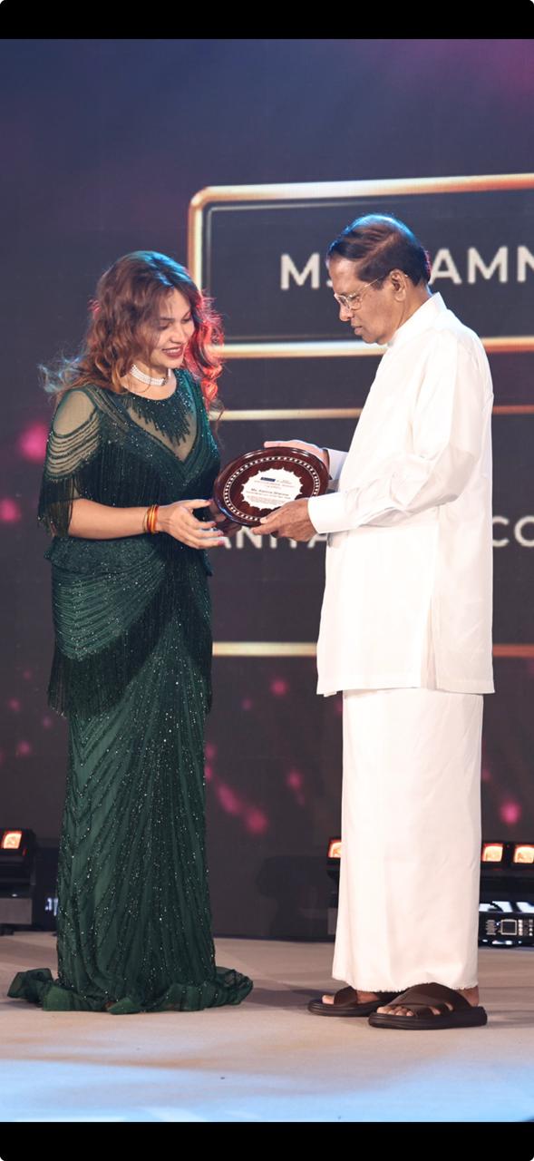 A Moment of Global Pride: Kamna Sharma Honored by Sri Lanka’s 7th President, Maithripala Sirisena