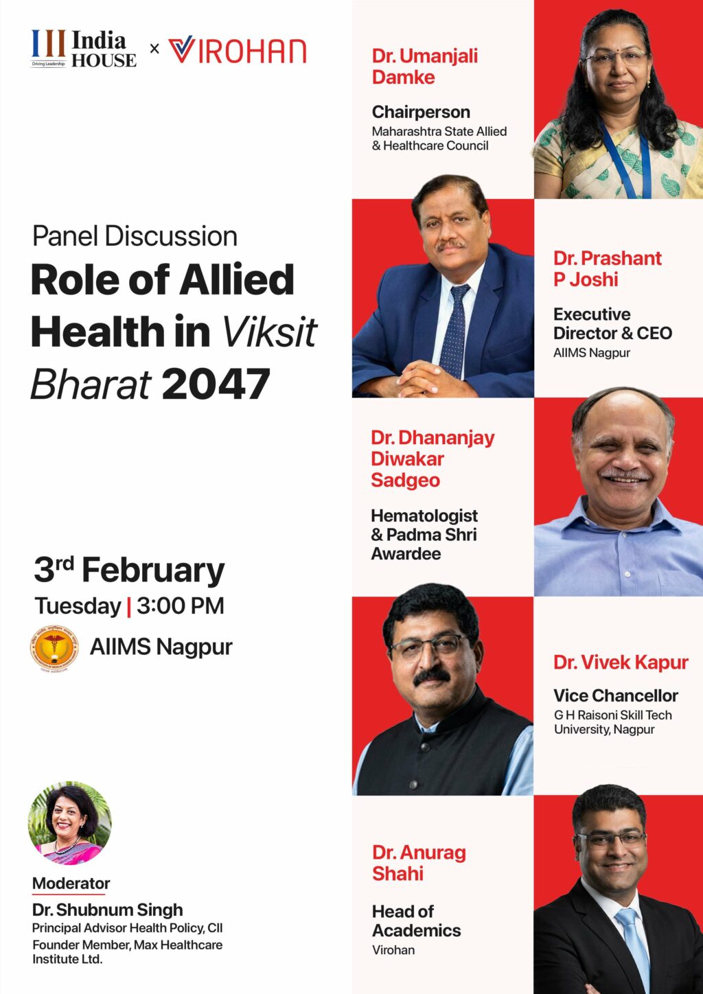 Virohan Co-Hosts a Panel at AIIMS Nagpur on Allied Health for Viksit Bharat 2047