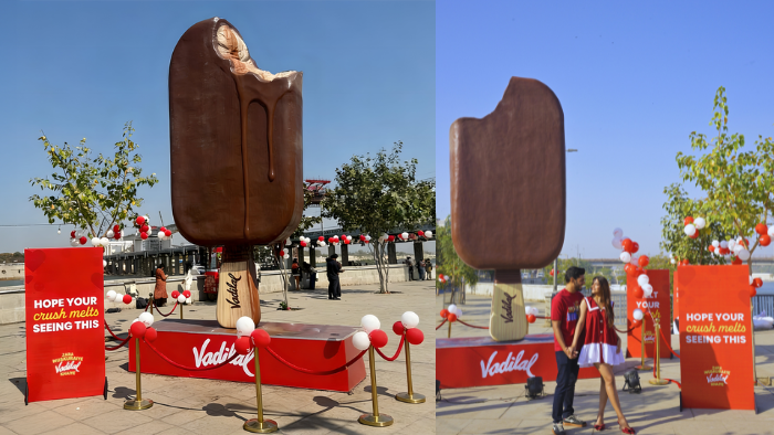 Melt Your Crush: Vadilal’s 17ft Melting Ice Cream Sparks Romance at Sabarmati Riverfront