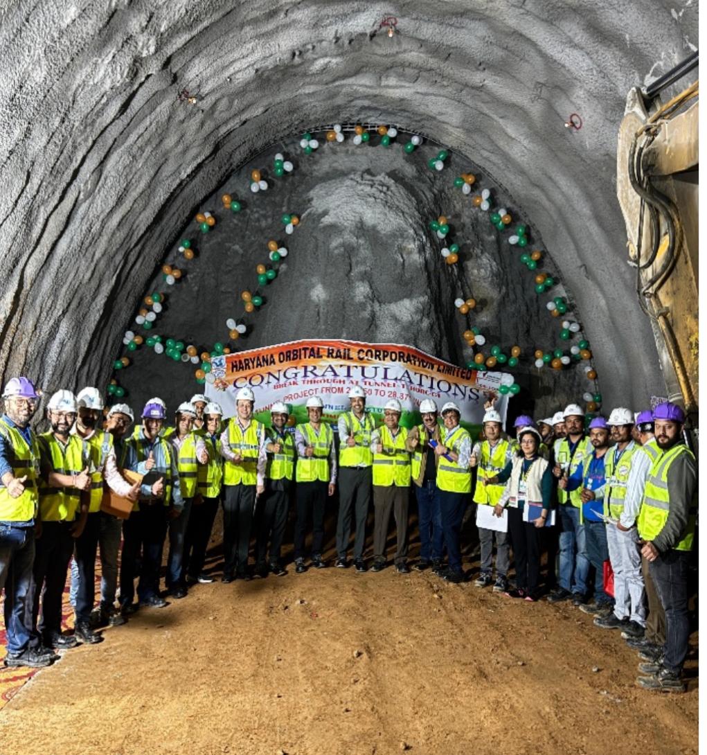 “Breaking Ground, Breaking Through: HORC Project Achieves First Tunnel Breakthrough, Bringing Haryana’s 126 km Orbital Rail Corridor Closer to Reality”