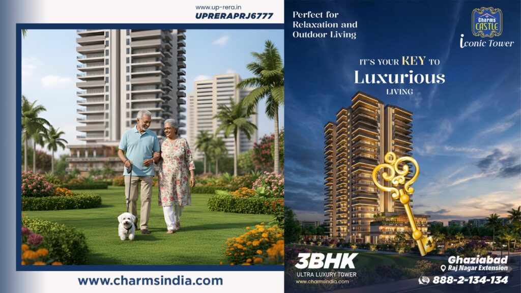 Charms India Iconic Tower – Luxury 3 BHK Apartments in Raj Nagar Extension, Ghaziabad