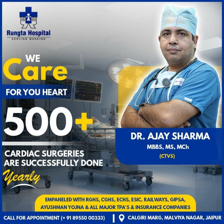 Dr Ajay Sharma – Cardiothoracic and Vascular Surgeon at Rungta Hospital, Jaipur