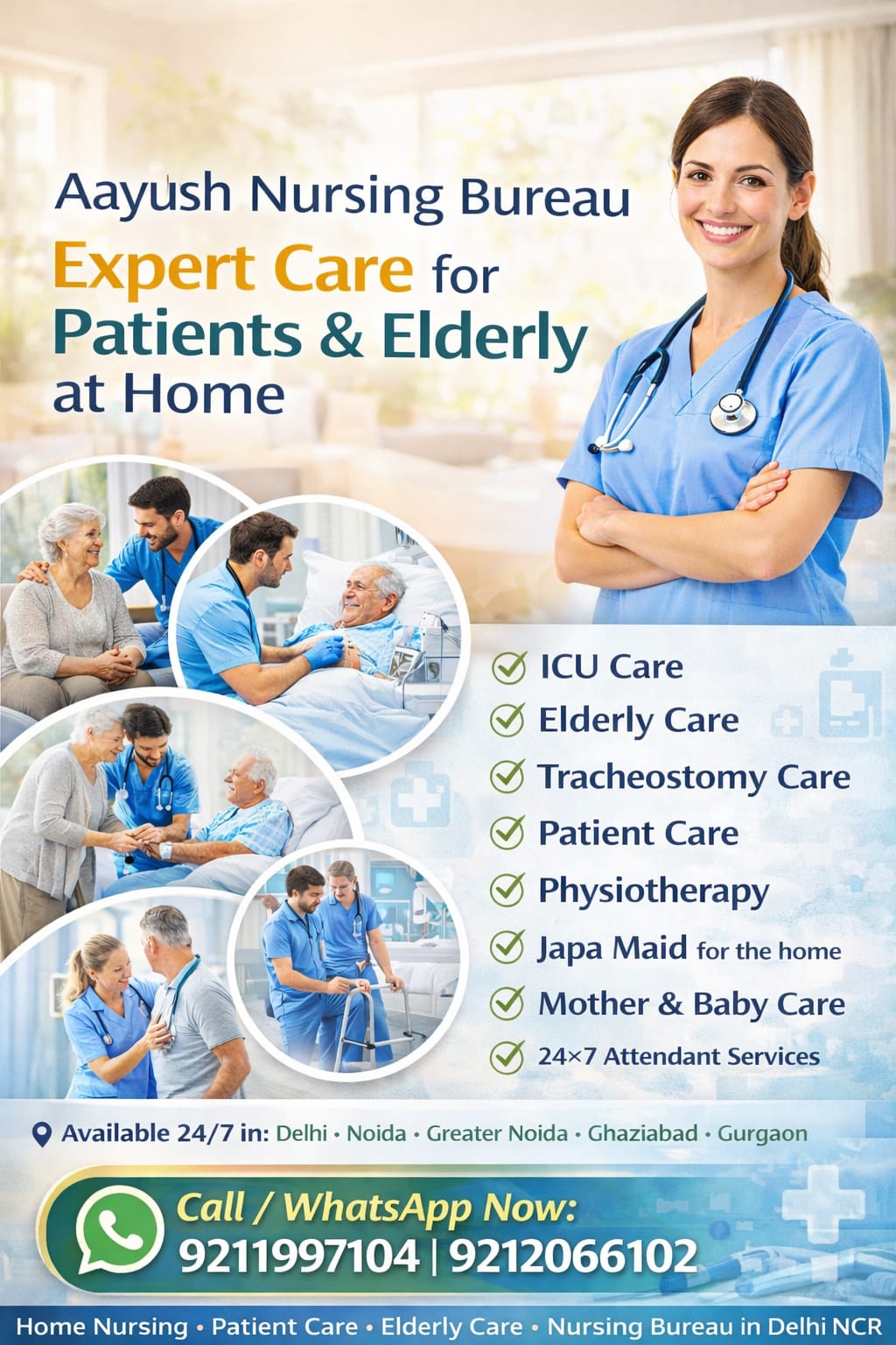 Aayush Nursing Bureau Strengthens Home Healthcare Services Across Delhi NCR