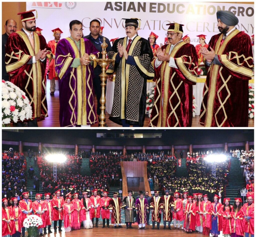 Asian Education Group Holds Convocation 2026 at Bharat Mandapam, Nitin Gadkari Attends