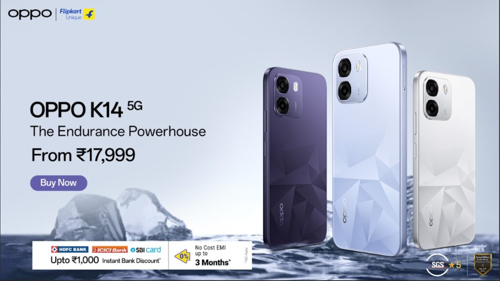 OPPO K14 5G: The Endurance Powerhouse, Goes on Sale in India from Today, Starting INR 17,999