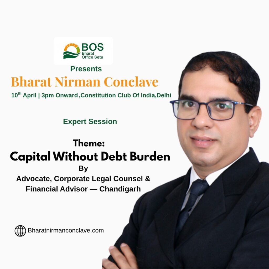 Why Founders and MSMEs Cannot Afford to Miss Capital Without Debt Burden” at Bharat Nirman Conclave 2026