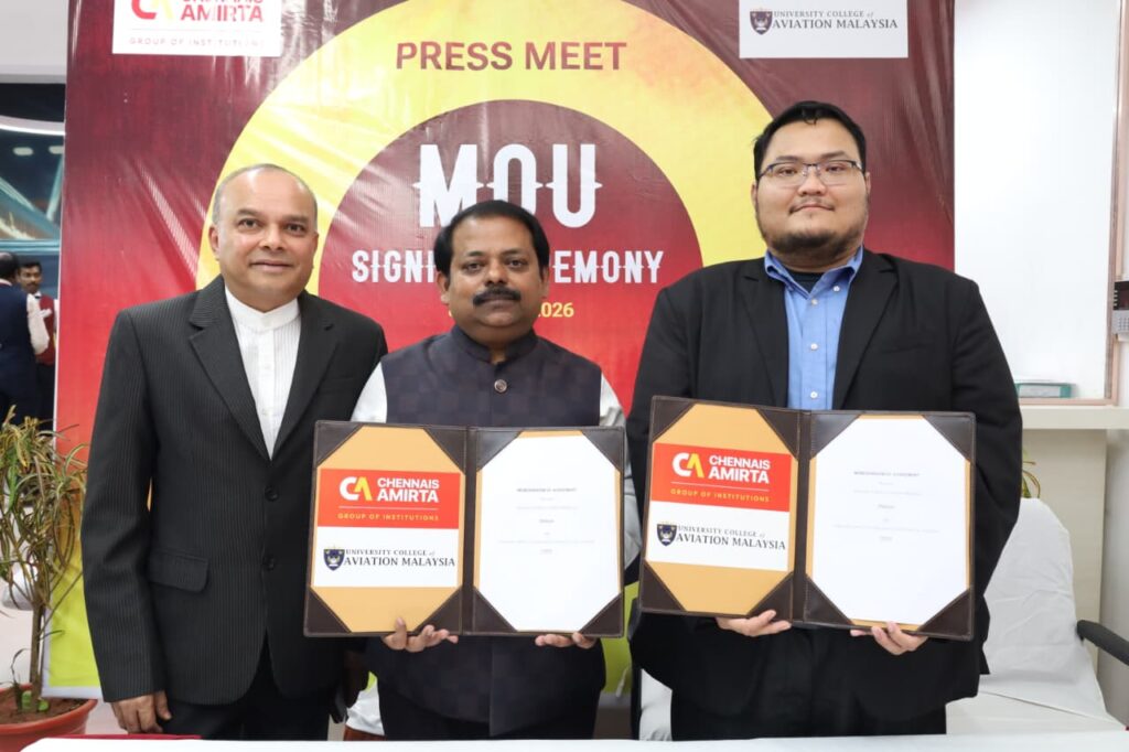 Chennais Amirta International Aviation College Signs MoU with University College of Aviation Malaysia for Direct Training