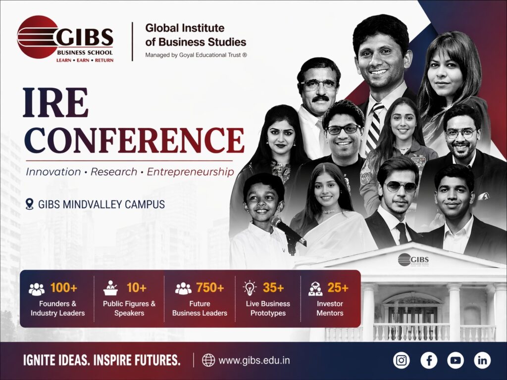 GIBS IRE Conference 2026 Showcases Innovation with Venkatesh Prasad & 36 Student Team-Led Innovative Prototypes at Bangalore