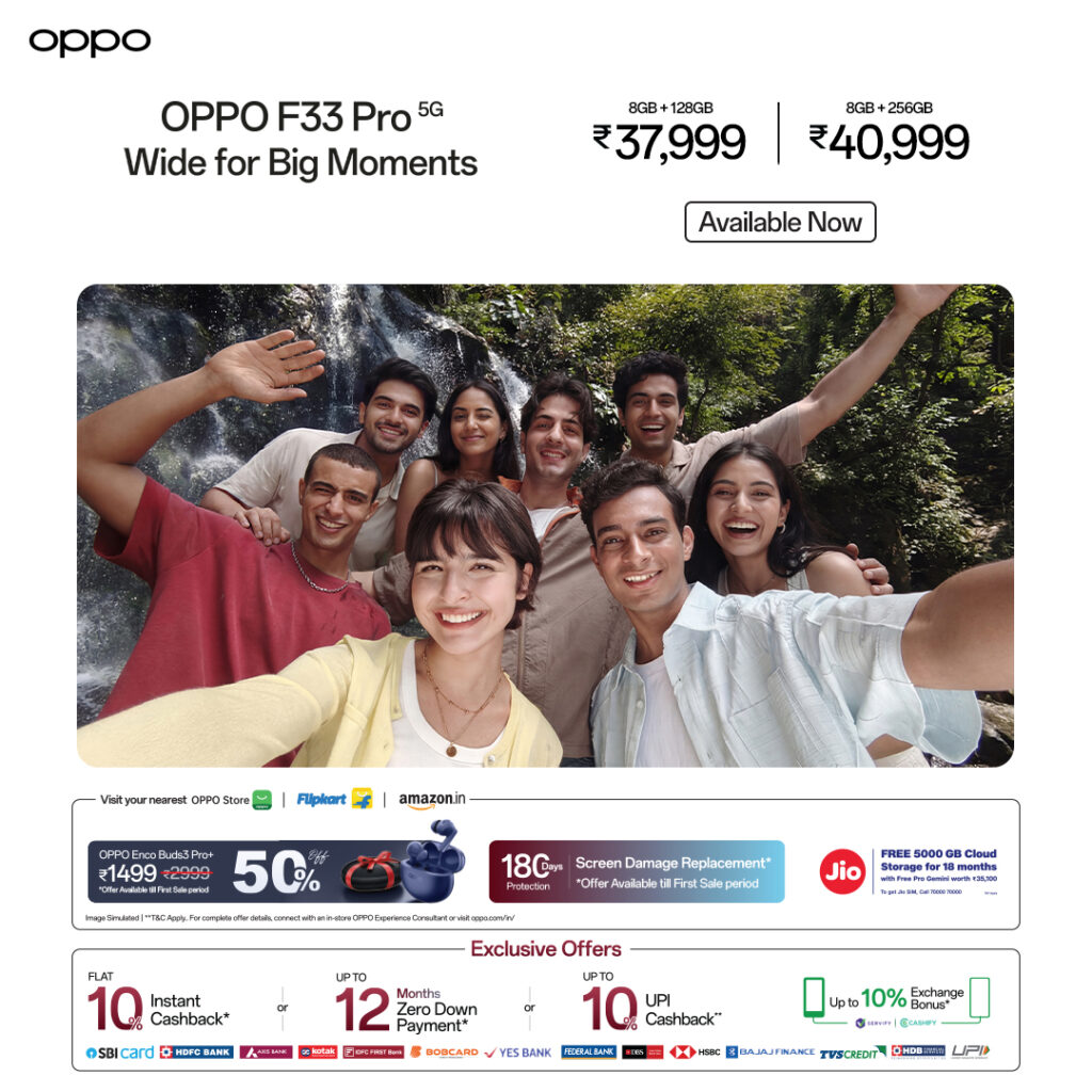 Mid-Range Selfie Champion, OPPO F33 Pro 5G Goes on Sale Today