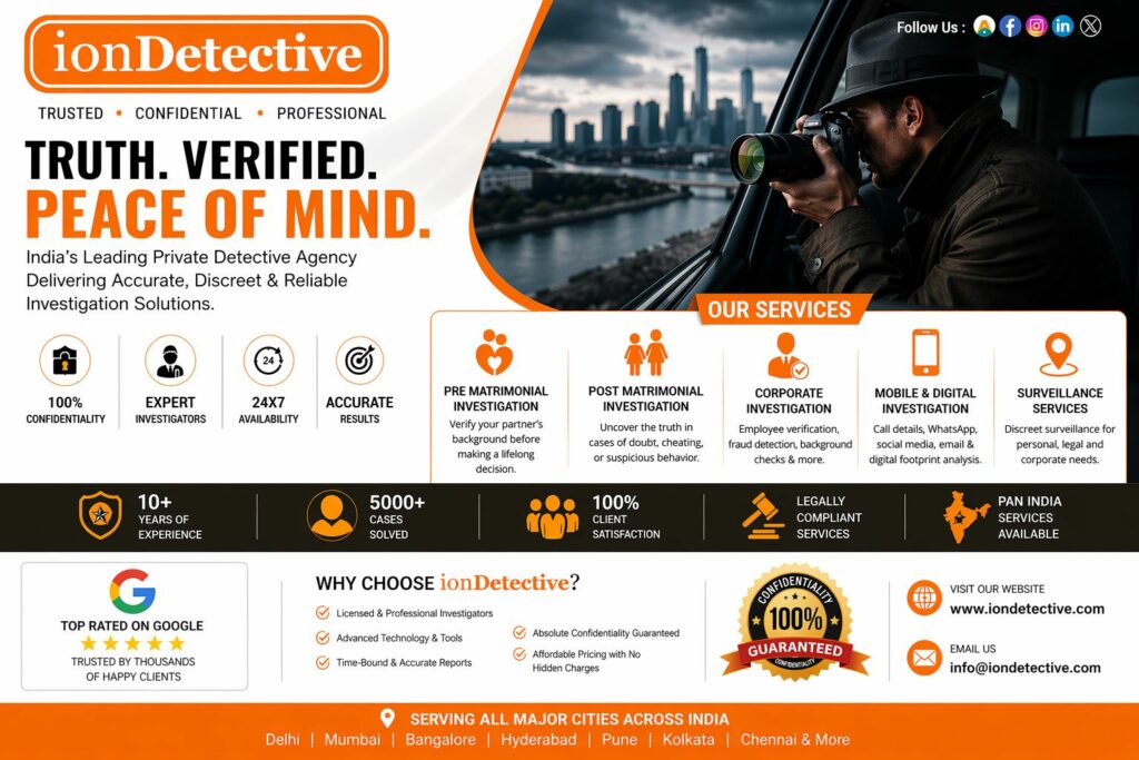 Ion Detective Agency Emerges as a Leading Private Investigation Partner Across IndiaNoida, India | April 2026
