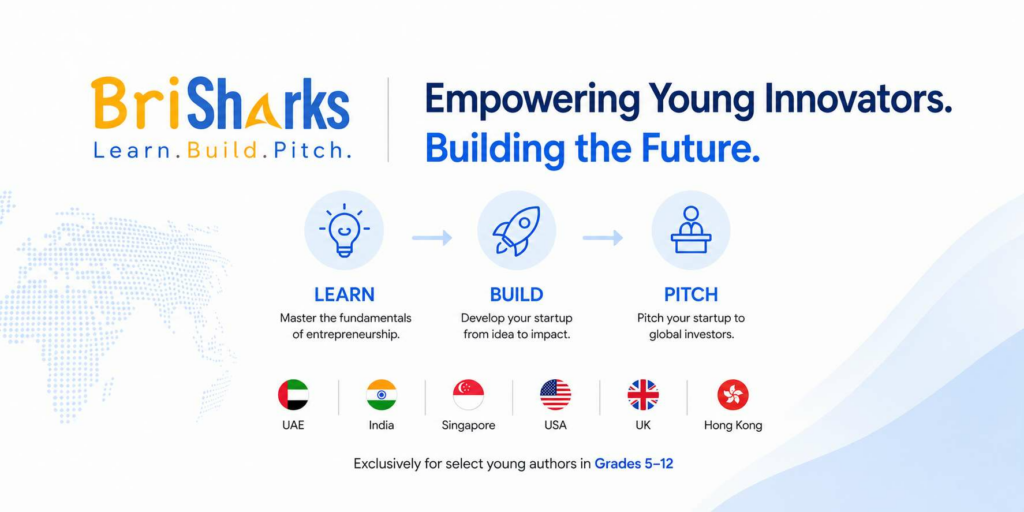 BriBooks launches BriSharks – an entrepreneurship program for school students across six countries, backed by global founders and CEOs.