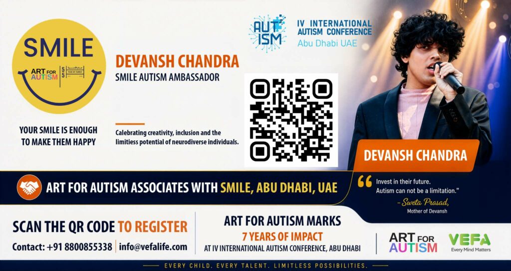 Devansh Chandra, Neurodiverse Singer, Named Global Ambassador at Abu Dhabi’s IV International Autism Conference 2026; Art for Autism Marks 7 Years