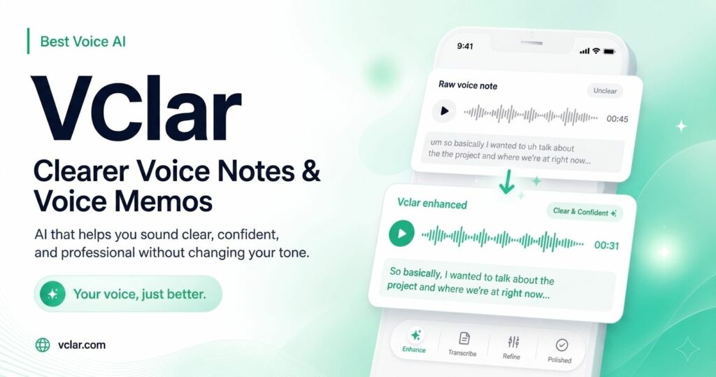 Vclar: The Voice AI Tool Helping People Send Clearer, More Professional Voice Notes