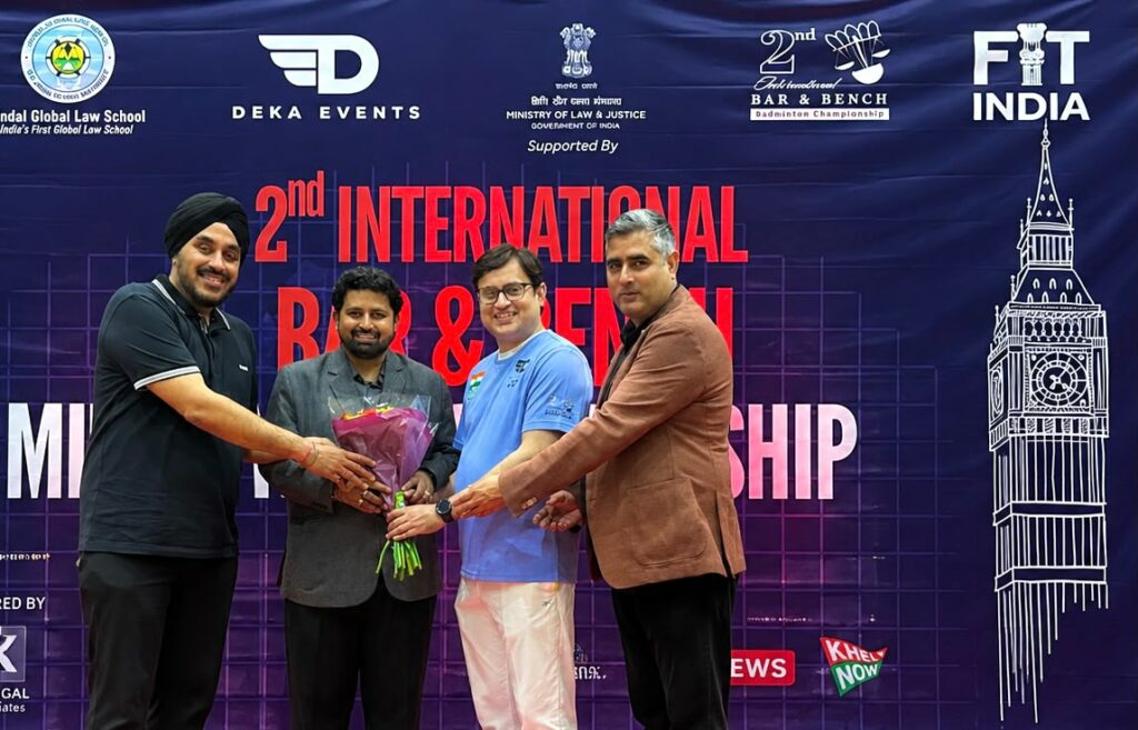Advocate V. K. Dubey Honoured at 2nd International Bar & Bench Badminton Championship in London