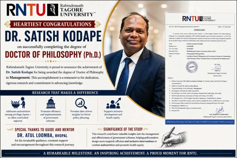 Dr. Satish Kodape Awarded Ph.D. for Research on Government Malnutrition Schemes Among Underprivileged Communities in Yavatmal District