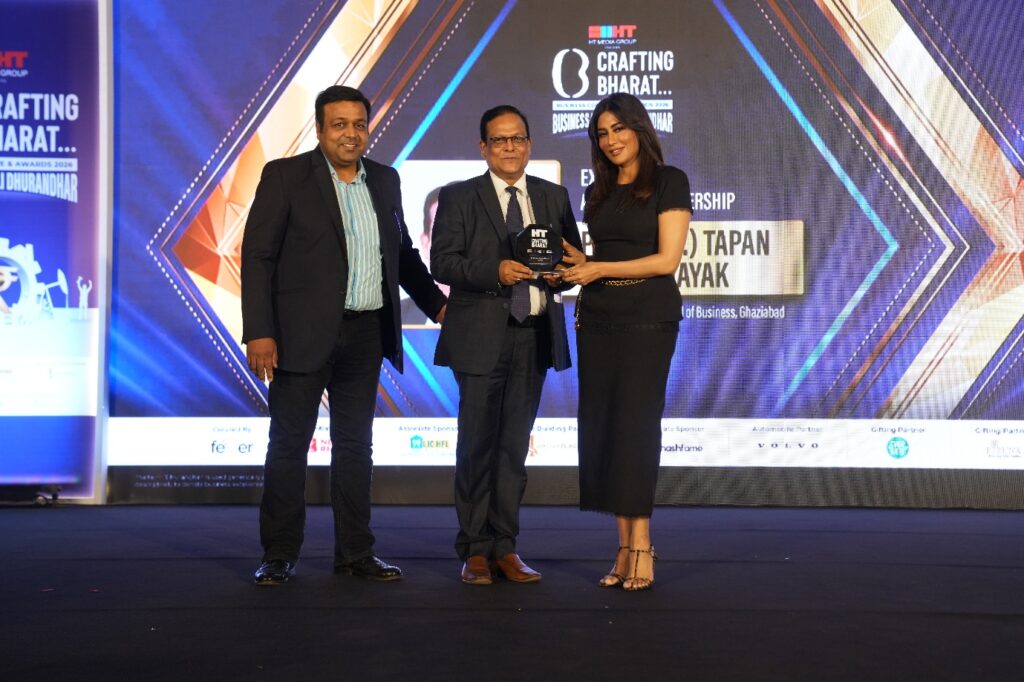Prof. (Dr.) Tapan Kumar Nayak, Director, Jaipuria School of Business, Ghaziabad has been honoured with ‘Excellence in Iconic Academic Leader of the Year 2026’ at HT Media Presents Crafting Bharat Business Conclave & Awards 2026