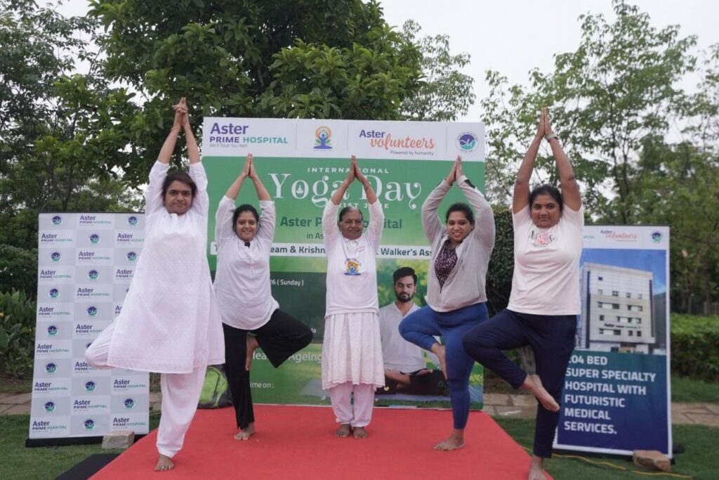 Aster Prime Hospital Marks International Yoga Day with Vibrant Community Session