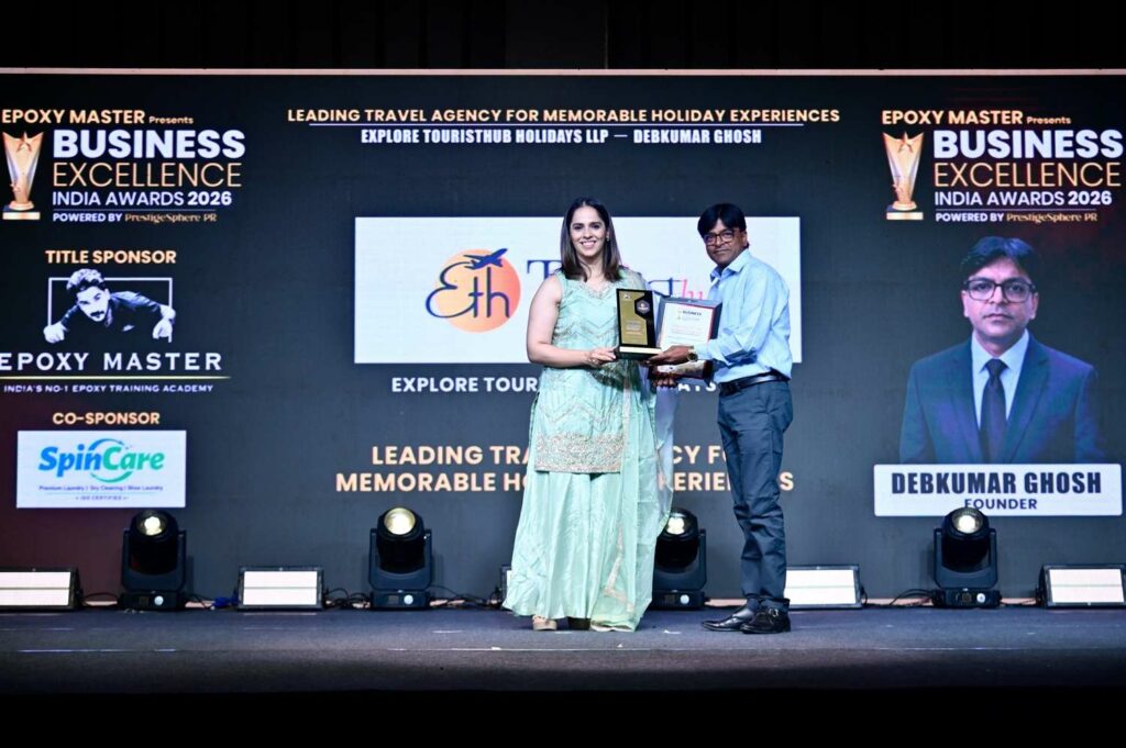 Explore Touristhub Holidays LLP Honoured by Saina Nehwal at Business Excellence India Awards 2026