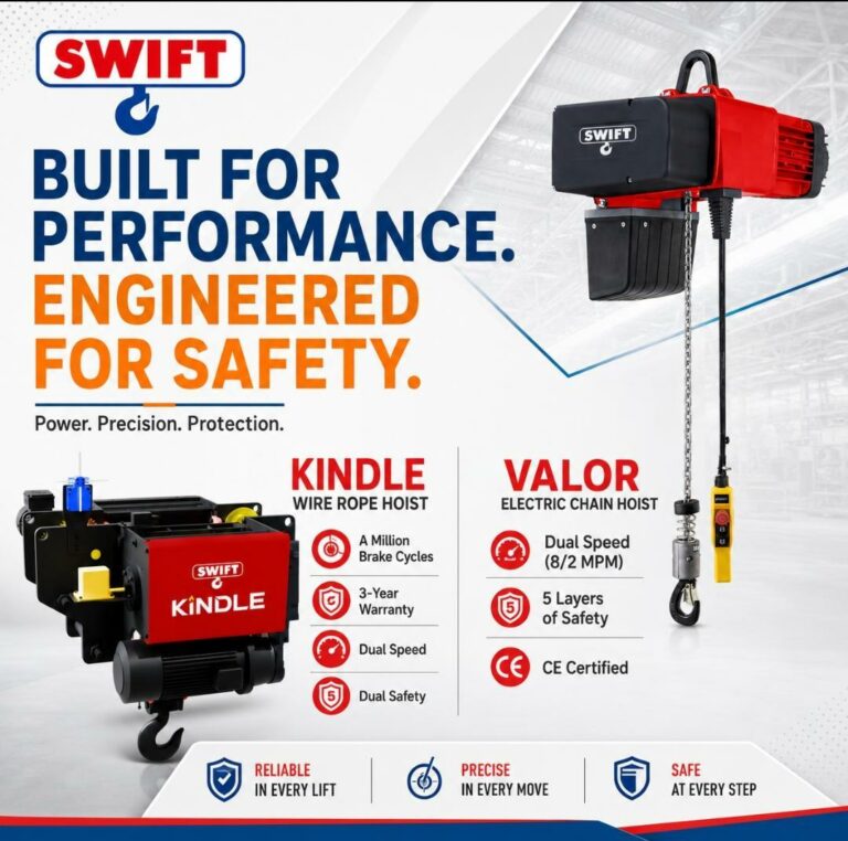 SWIFT Powers Ahead: Consolidated Swift Industries Launches Kindle Wire Rope Hoist and Valor Electric Chain Hoist Under SWIFT 2.0