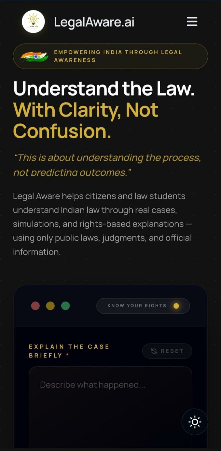 LegalAware.ai Launches — An AI Legal Awareness Platform Built for India’s Citizens