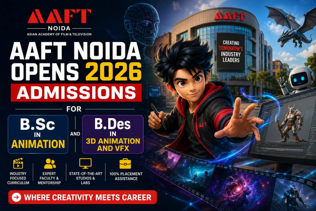 AAFT Noida Opens 2026 Admissions for B.Sc in Animation and B.Des in 3D Animation and VFX