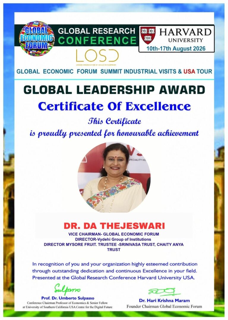 Dr. D. A. Thejeshwari: A Visionary Entrepreneur, Philanthropist and Champion of India’s Natural Heritage at Harvard University