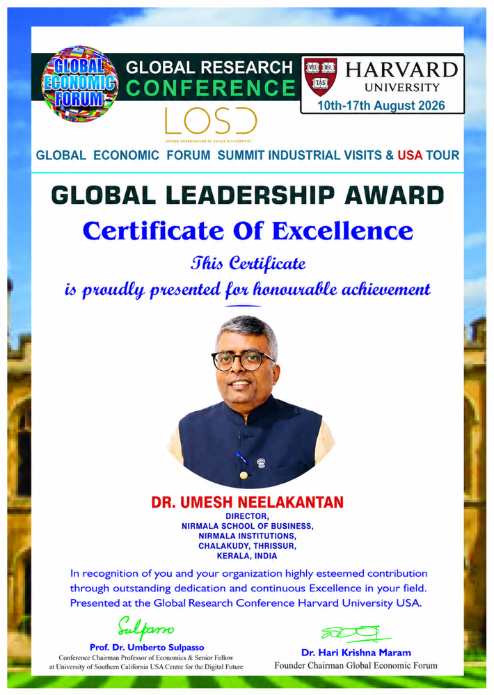 Dr. Umesh Neelakantan Recognised on Global Platform at Harvard University for Contributions to Management Education and Academic Leadership