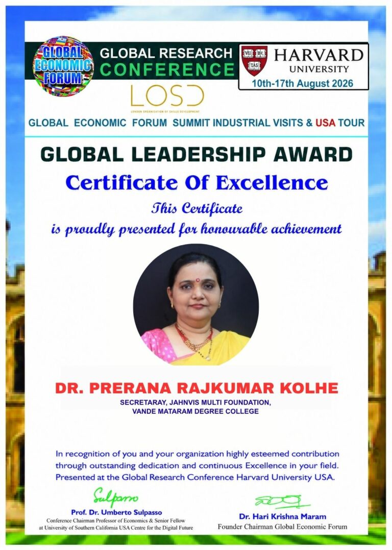 Dr. Prerana Rajkumar Kolhe Brings Educational Leadership and Social Impact to Global Platform at Harvard University