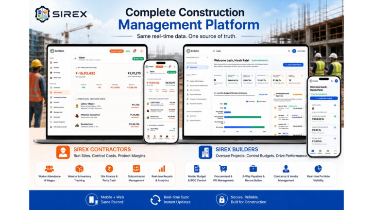 From Site Register to Smartphone: Sirex Launches Construction Management Software for Contractors and Builders