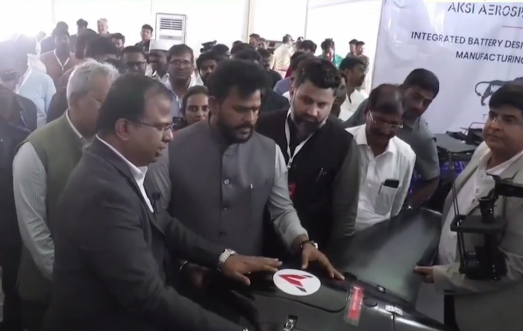 Union Minister Rammohan Naidu Visits AKSI Aerospace Stall at Orvakal Drone City Stakeholders Meeting