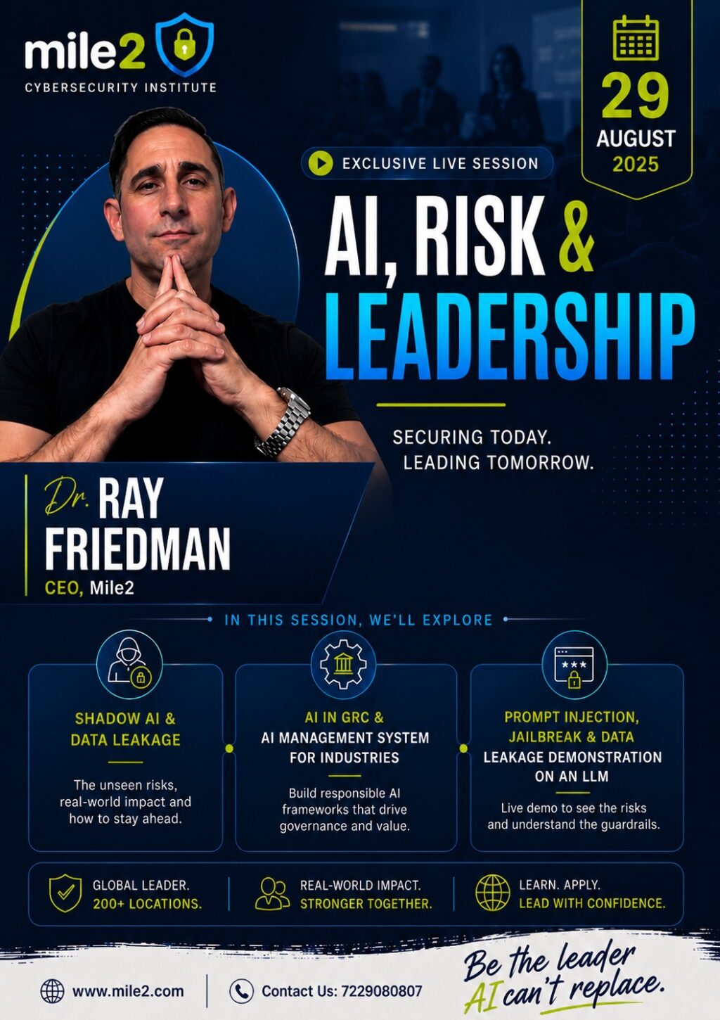 Mile2 Cybersecurity Institute USA to Host Exclusive Live Session on “AI, Risk & Leadership