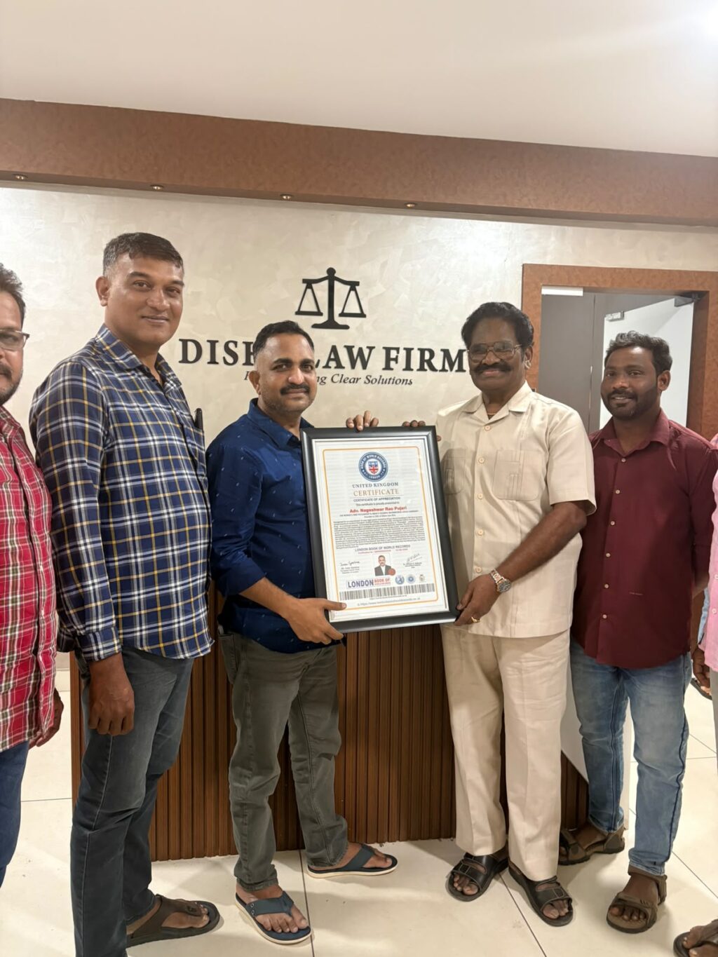 Advocate Nageshwar Rao Pujari Honoured by London Book of World Records as World’s First ‘Psylawgist