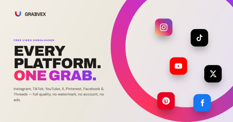 Grabvex Free Video Downloader: Best for 9 Platforms