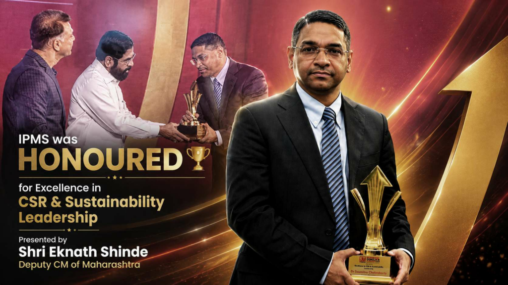 Dr. Soumitro Chakraborty receives the ‘Excellence in CSR & Sustainability Leadership’ Award for Fiinovation (IPMS) at ETNow Business Conclave 2026.