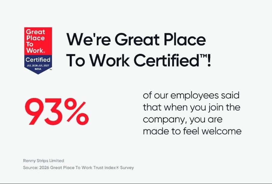 Renny Strips earns Great Place to Work® Certification, strengthening its commitment to a people first culture