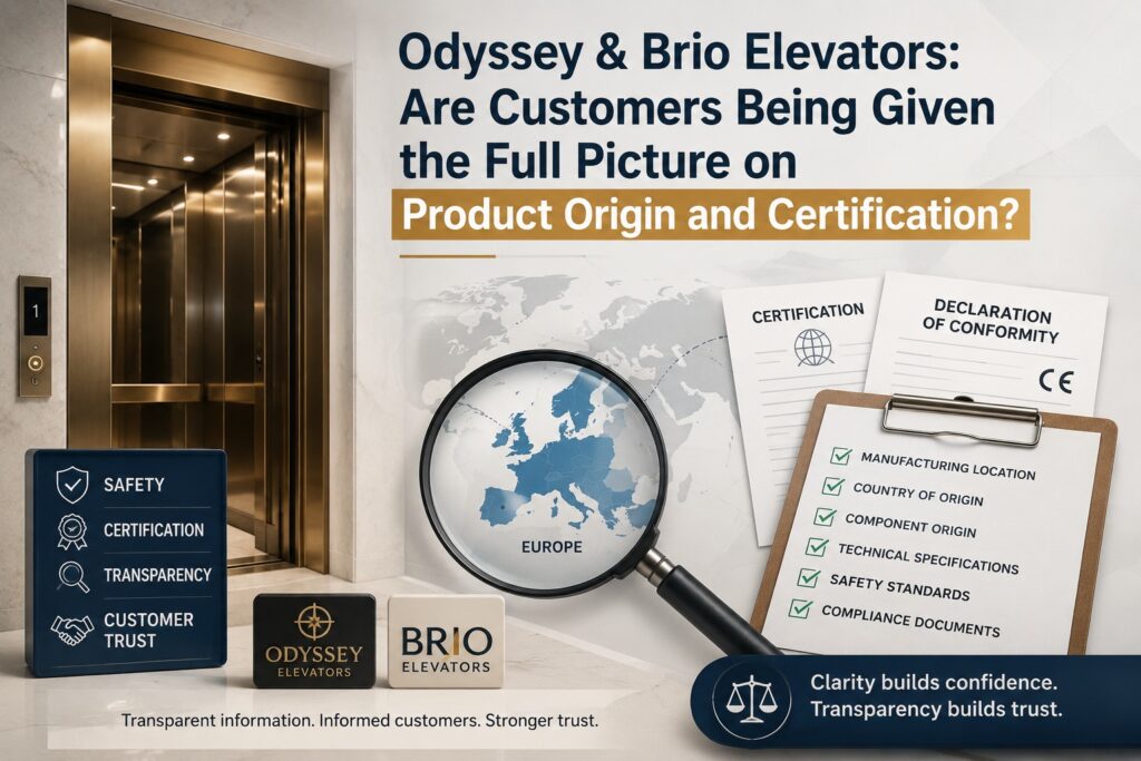 Odyssey & Brio Elevators: Are Customers Being Given the Full Picture on Product Origin and Certification?