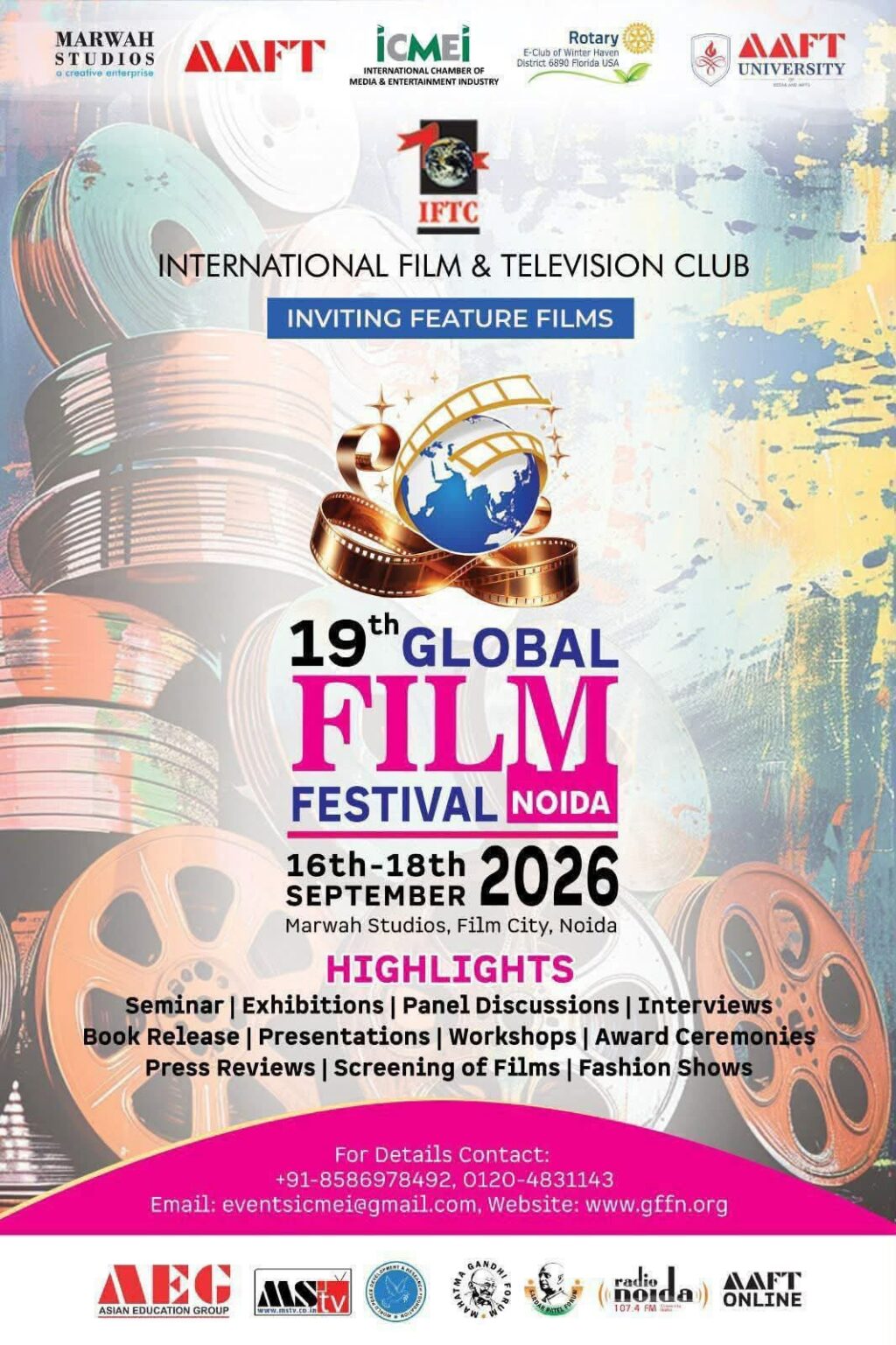 19th Global Film Festival Noida 2026 to Open on September 16 at Noida Film City