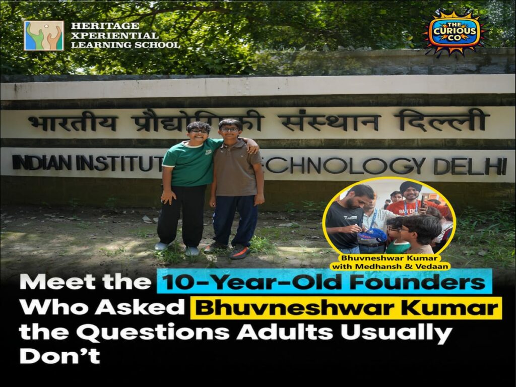 10-Year-Old Founders Medhansh & Vedaan Take The Curious Co. to IIT Delhi, Quiz Bhuvneshwar Kumar